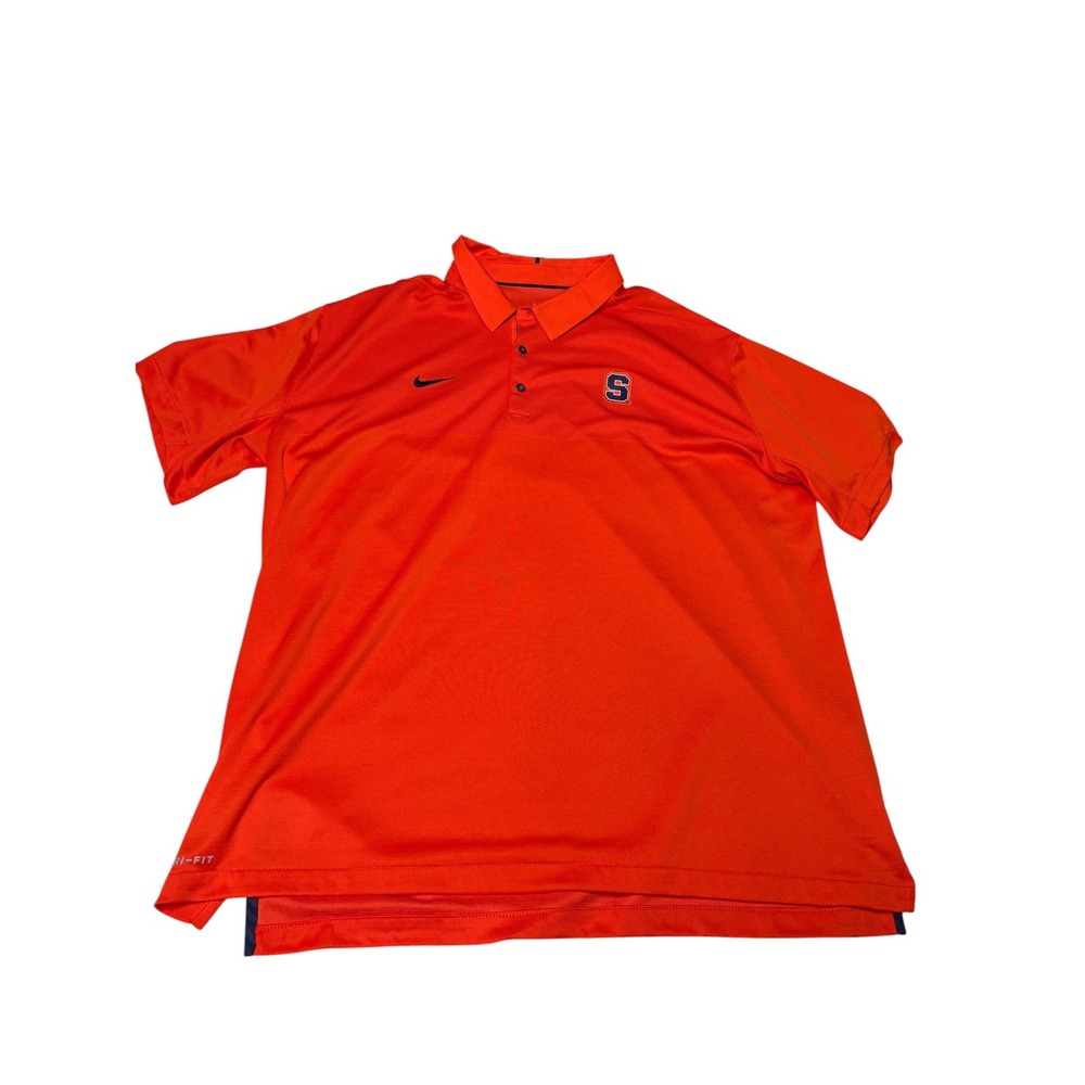 Nike Syracuse Orange Dri-FIT Polo Shirt Mens XXL Short Sleeve Orange 34447X-SY4‎